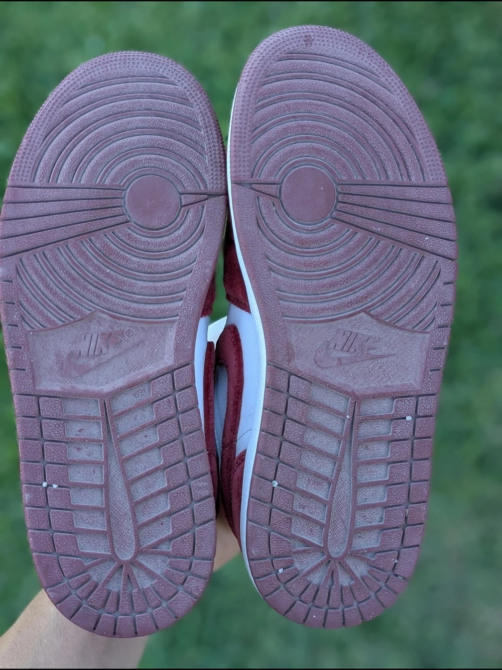 Nike Women's Burgundy Suede & White Mid Top Sneakers